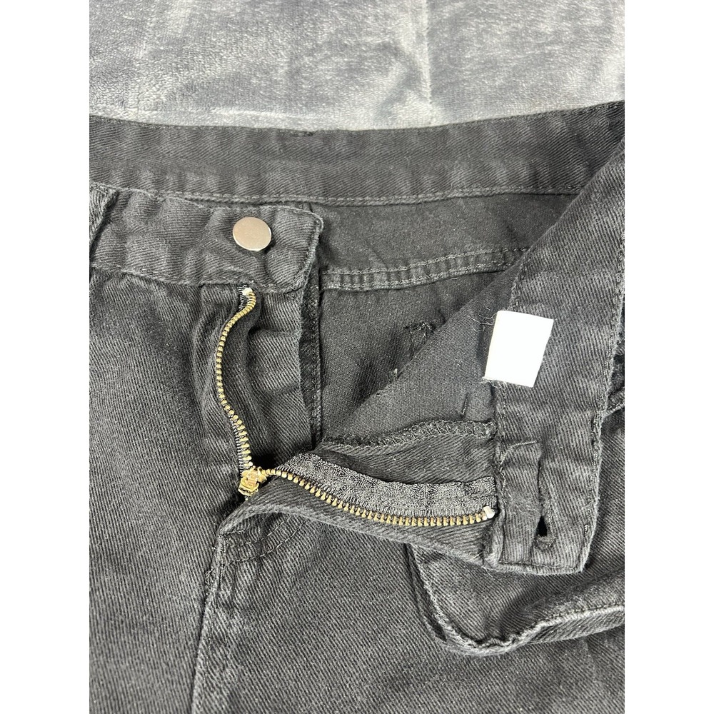 SLP Jeans Womens Black Dark Street Print Gothic Punk‎ Metal Distressed Pant Sz M - Picture 8 of 15